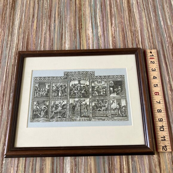 Crucifixion of Christ Framed Art Print Lichfield Ancient Altar-Piece 12.5x15.5" - Picture 3 of 5